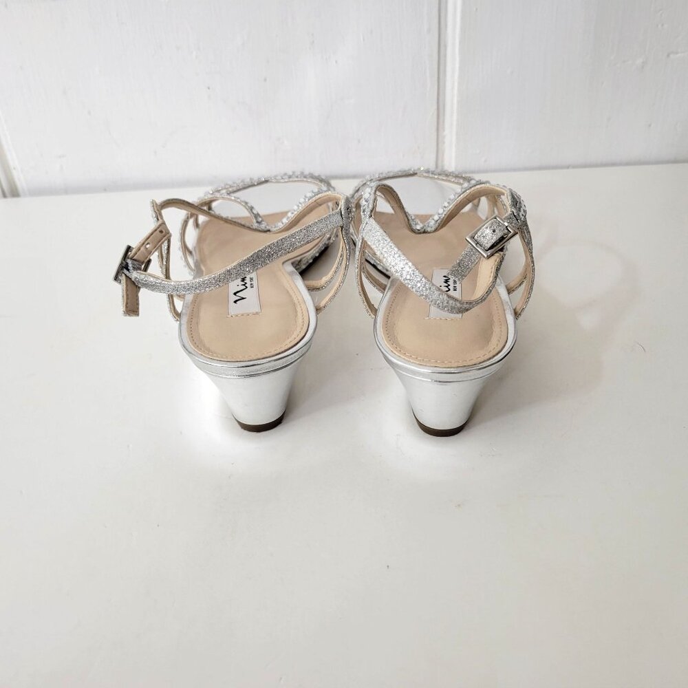 Nina Finola Silver Glitter Sandals Women's Size 9 - Picture 5 of 6
